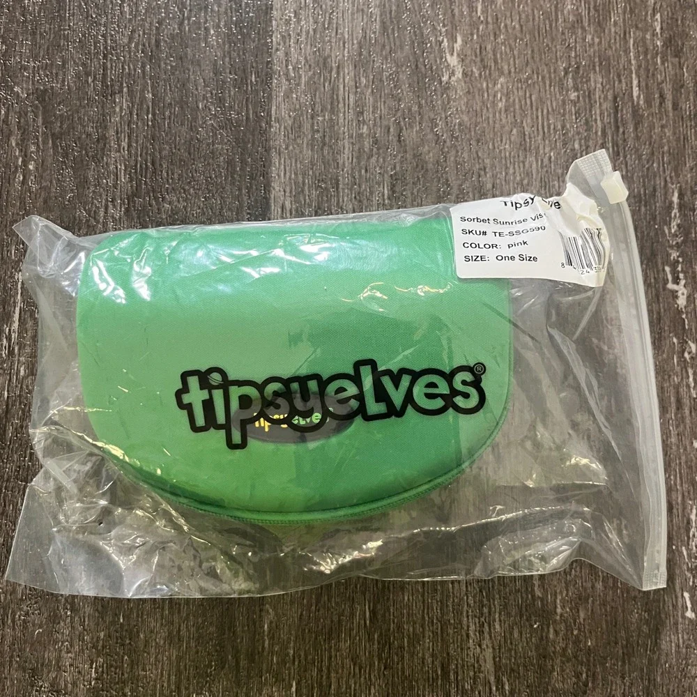 Tipsy Elves Sorbet Sunrise‎ Visor Ski Sunglasses Pink Teal Mirror Lens New